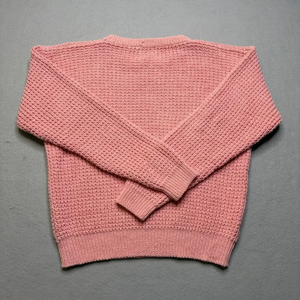 Vintage‎ Newport News Petite Pink Chunky Knit Sweater Womens Small Cottagecore